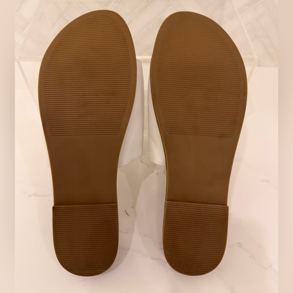 Steve Madden Karolyn White Leather Slide Sandals Size 9 - Picture 2 of 3